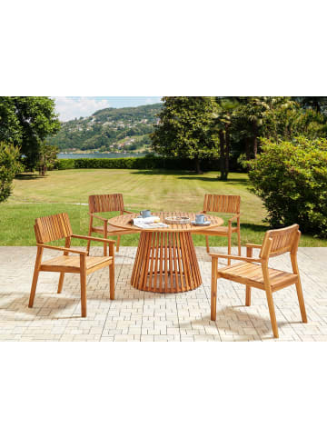 Beliani Runder Tisch AGELLO in Braun - (W) 120 x (H) 74 x (L) 120 cm