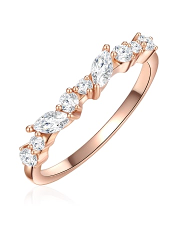Glanzstücke München Ring aus Sterling Silber mit Zirkonia in roségold