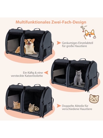 COSTWAY Hunde-Transportboxen in Schwarz