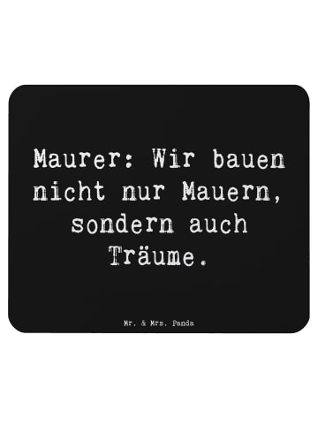Mr. & Mrs. Panda Maus-Pad Spruch Maurer Träume mit Spruch in Schwarz