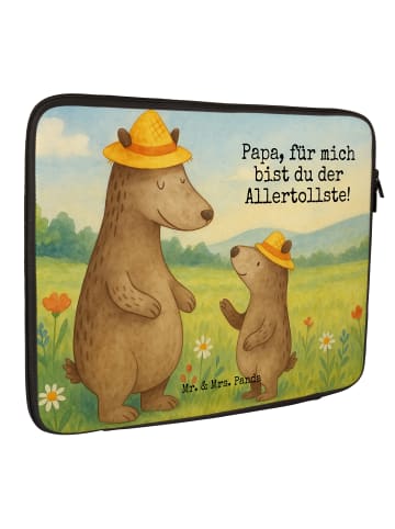 Mr. & Mrs. Panda Laptophülle Bären mit Hut Design mit Spruch in Weiß