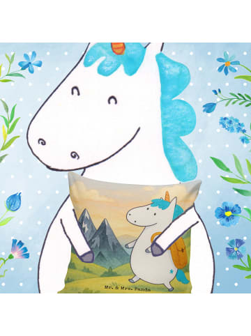 Mr. & Mrs. Panda Kissen Einhorn Bergsteiger Design ohne Spruch in Weiß
