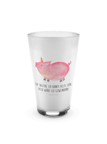 Mr. & Mrs. Panda Glas Einhorn Schwein mit Spruch in Transparent