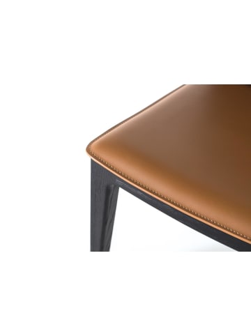 Giner y Colomer 2-er Set: Stühle gepolstert mit Kunstleder und schwarzen Beinen in Bronze