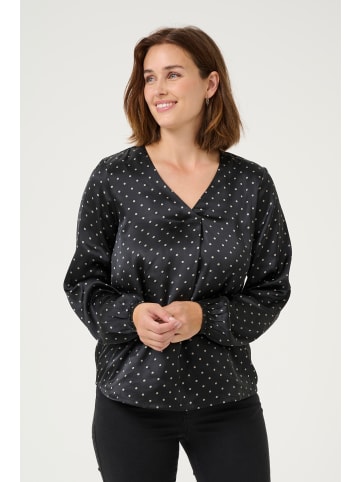 Kaffe Ärmellose Bluse KAluna Regular fit in Black/Steeple Gray Dot