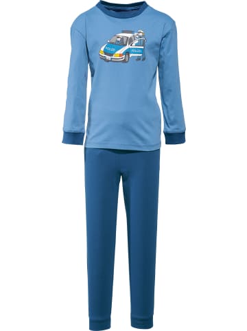 Erwin Müller Single-Jersey Kinder-Schlafanzug in blau/marine