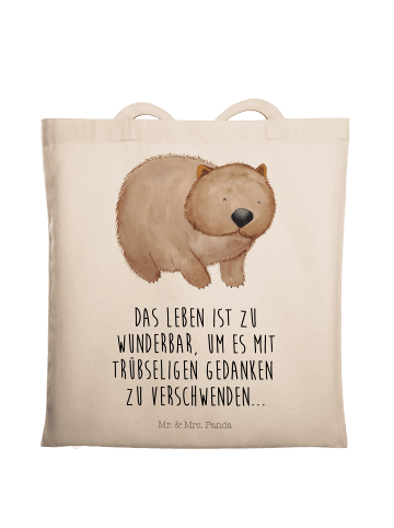 Mr. & Mrs. Panda Laptoptasche Wombat mit Spruch in Creme