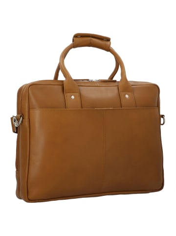 Dermata Aktentasche Leder 39 cm Laptopfach in cognac