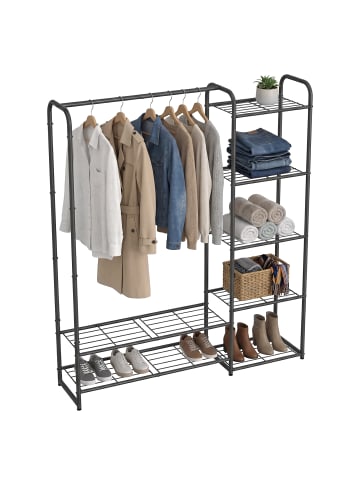 SONGMICS Kleiderständer Pataye in Mattschwarz - (B)29 x (H)158.4 x (T)110 cm