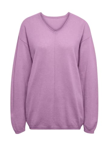 GOLDNER Kaschmirpullover mit V-Ausschnitt in flieder