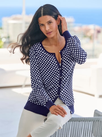 Heine Cardigan in marine-ecru-getupft