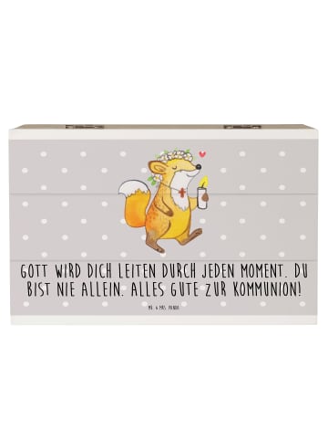Mr. & Mrs. Panda Schatulle Fuchs Kommunion  mit Spruch in Grau Pastell