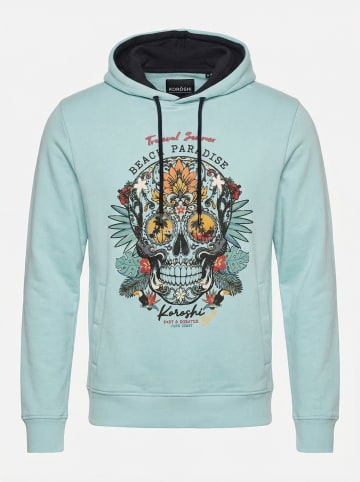 KOROSHI Basic print baumwoll-hoodie in Verde claro / hellagrÃ¼n