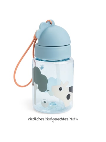 done by deer Trinkflasche mit Strohhalm 280 ml - Tiny in blau