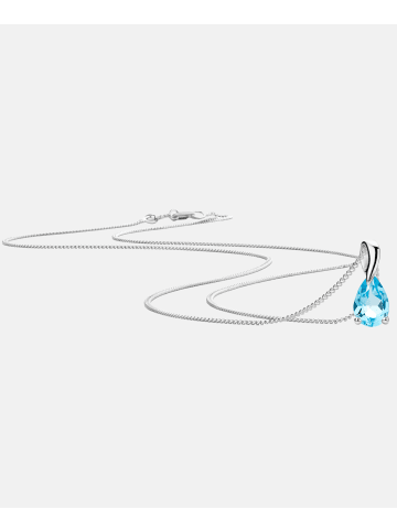 Diamant L'éternel Halskette mit Anhänger aus 585 Weißgold mit Topas, 925 Sterlingsilber Kette
