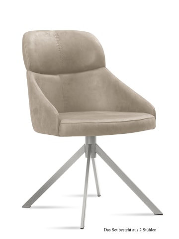 58 aufm Kessel ESSZIMMERSTUHL (2er-Set) Dounia 52x82x63 Edelstahl/Natur