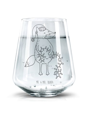 Mr. & Mrs. Panda Trinkglas Fuchs Weihnachten ohne Spruch in Transparent