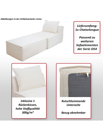 MCW Chaiselongue/Zubehör für Sofa O54 Ottomane 63x75x194cm, Terrakotta