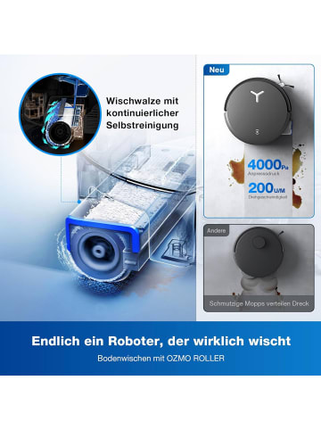 Ecovacs DEEBOT X8 OMNI BLACK EU Saugroboter in Schwarz