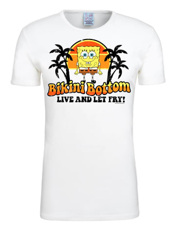Logoshirt T-Shirt Spongebob – Bikini Bottom in altweiss