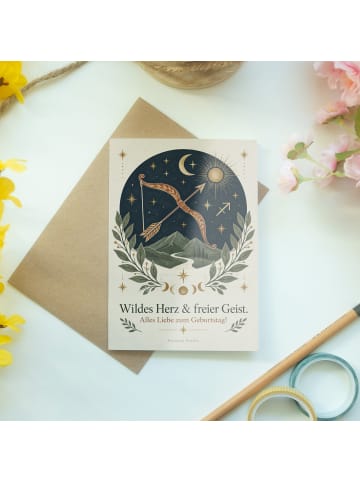 Geburtstagskarte Bogen elegant Design mit Spruch in Weiß