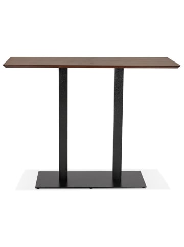 KADIMA DESIGN Hochtisch mit schwarzem Metallgestell, robuste Holzplatte in Braun