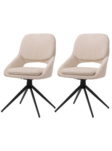 MCW 2er-Set Esszimmerstuhl N73, Creme-beige