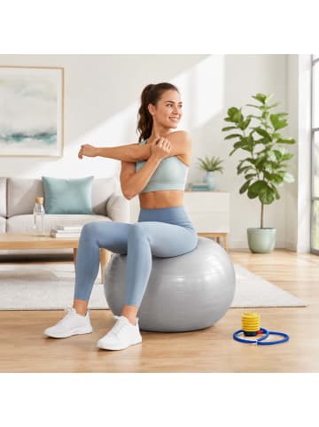 relaxdays Gymnastikball in Grau - Ø 75 cm