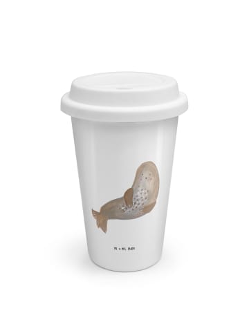 Mr. & Mrs. Panda Kaffeebecher To Go Robbe Lachen ohne Spruch in Weiß