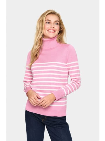 SAINT TROPEZ Rollkragen MilaSZ Gerade Passform in Sea Pink Mel/Ice Stripe