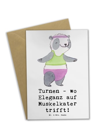 Mr. & Mrs. Panda Klappkarte Turnen Eleganz mit Spruch in Weiß