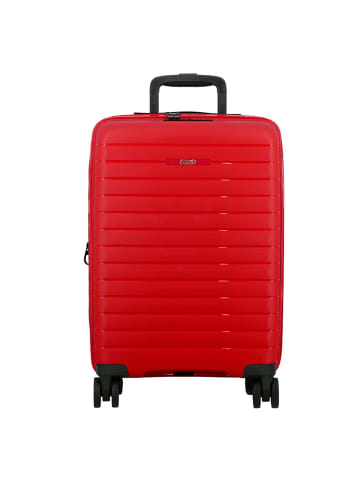 Jump Striper 4 Rollen Kabinentrolley 55 cm mit Dehnfalte in red