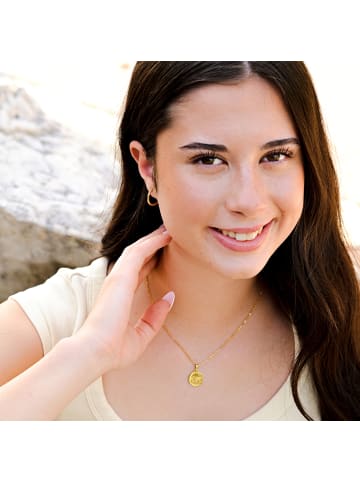 Adeliás Damen Ohrringe – Klappcreole aus Edelstahl in gold