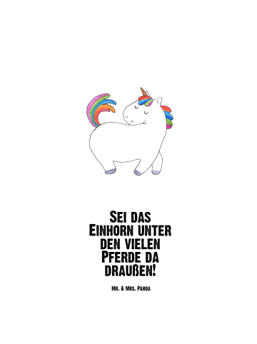 Mr. & Mrs. Panda Trinkflasche Einhorn Stolzieren mit Spruch in Weiß