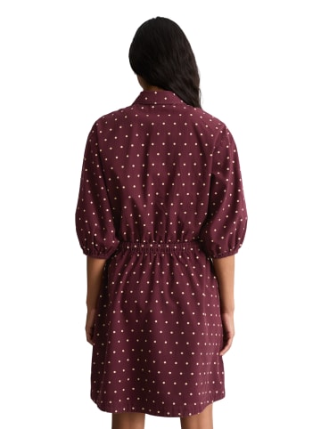 Marc O'Polo DENIM Kurzer Seersucker-Kleid A-Shape in Dark Red