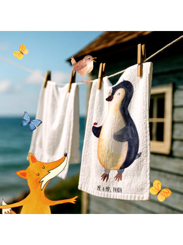 Mr. & Mrs. Panda Handtuch Pinguin Marienkäfer ohne Spruch in Weiß