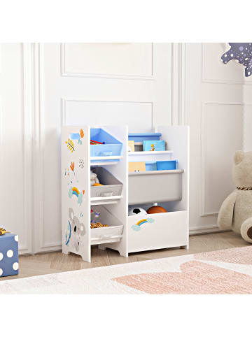 en.casa Kinderregal Vimianzo in Blau (H)60cm (B)65cm (T)30cm