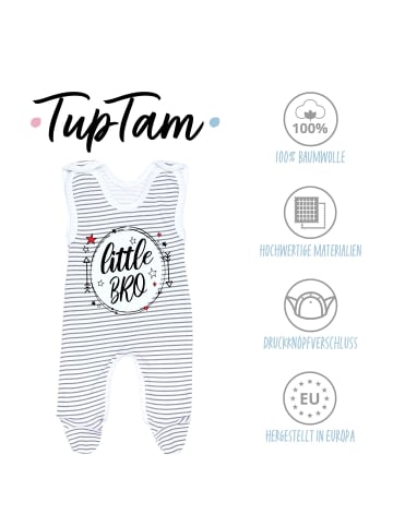 TupTam Baby Strampler mit Aufdruck Spruch 5er Pack in blau/weiß