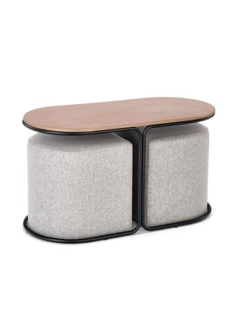 Feldmann-Wohnen Couchtisch Pampa Nussbaum / schwarz / aschgrau 88 / 43 / 49cm