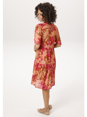 Aniston CASUAL Sommerkleid in apricot-fuchsia