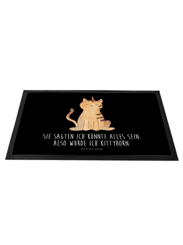 Mr. & Mrs. Panda Schmutzmatte Einhorn Katze mit Spruch in Schwarz