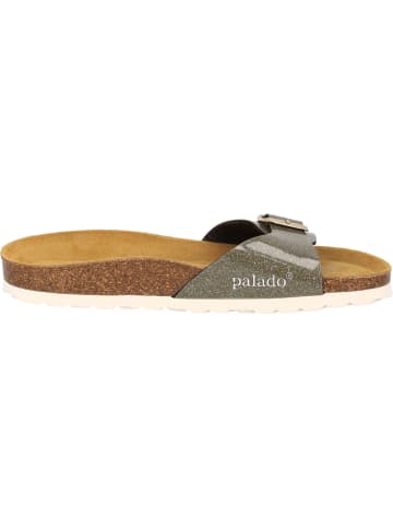 palado Pantoletten in khaki glitzer