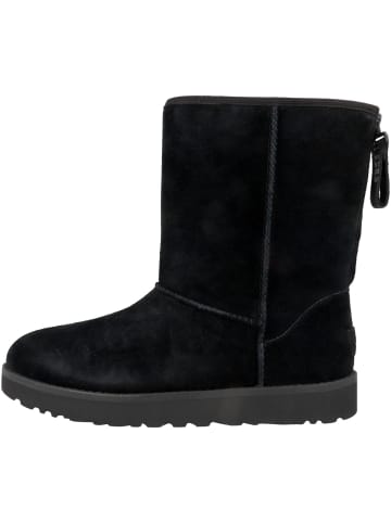 UGG Boots Classic Short Logo Zip in schwarz