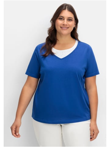 sheego Kurzarmshirt in royalblau