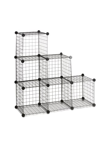 relaxdays Regalsystem in Schwarz - (B)110 x (H)110 x (T)36,5 cm