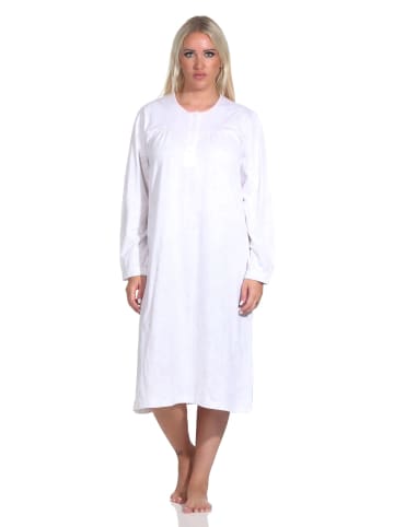 NORMANN Nachthemd langarm Paisley Must Knopfleiste am Hals - 76091 in hellblau