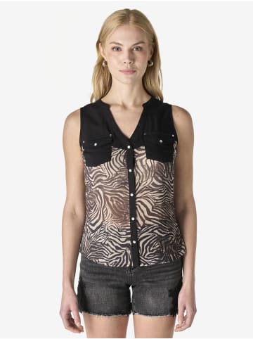 KOROSHI Ärmellose, bedruckte Damenbluse in weiß