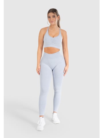 SMILODOX Sport BH Batik Acid Scrunch in Hellblau