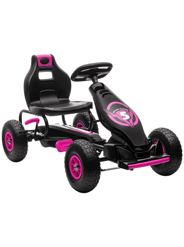 HOMCOM Gokart Tretauto Rosa+Schwarz