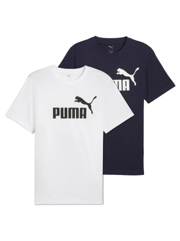 Puma T-Shirt 2er Pack in Weiß/Dunkelblau